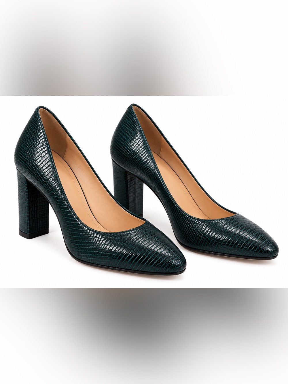 Nurture By Lamaze Green Lizard Embossed Women's Pumps Genuine Leather 9